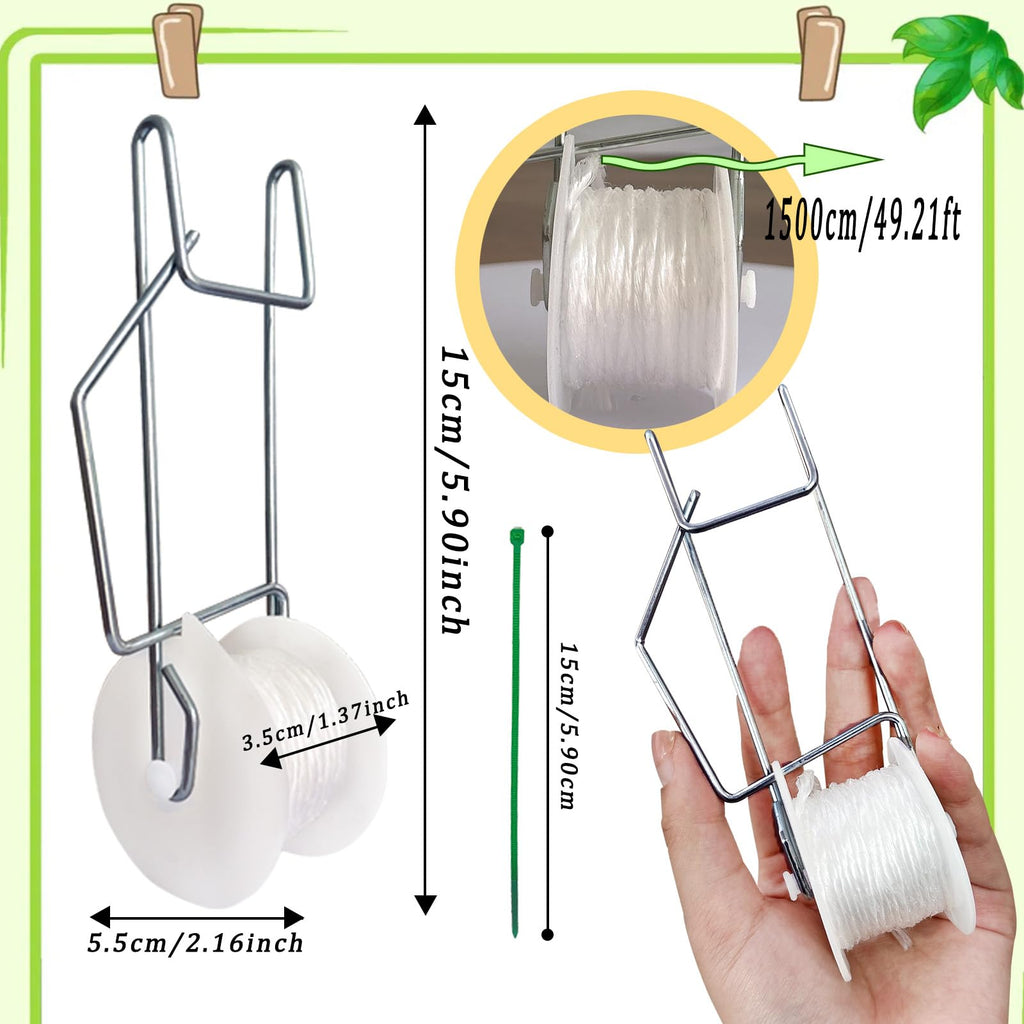 Paradi star 20Pack Tomato Trellis Roller Hooks,Greenhouse Trellising Kit with 100Pcs String Zip Ties for Tomatoes,Vine Twine Crop,Vegetable,Flower