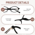 PUBOWT Oval Reading Glasses for Women Men Blue Light Blocking Computer Readers Retro Fashion Small Frame Trendy Vintage Vintage Eyewear PT2009 2Pack Black Demi +1.5 x Strength
