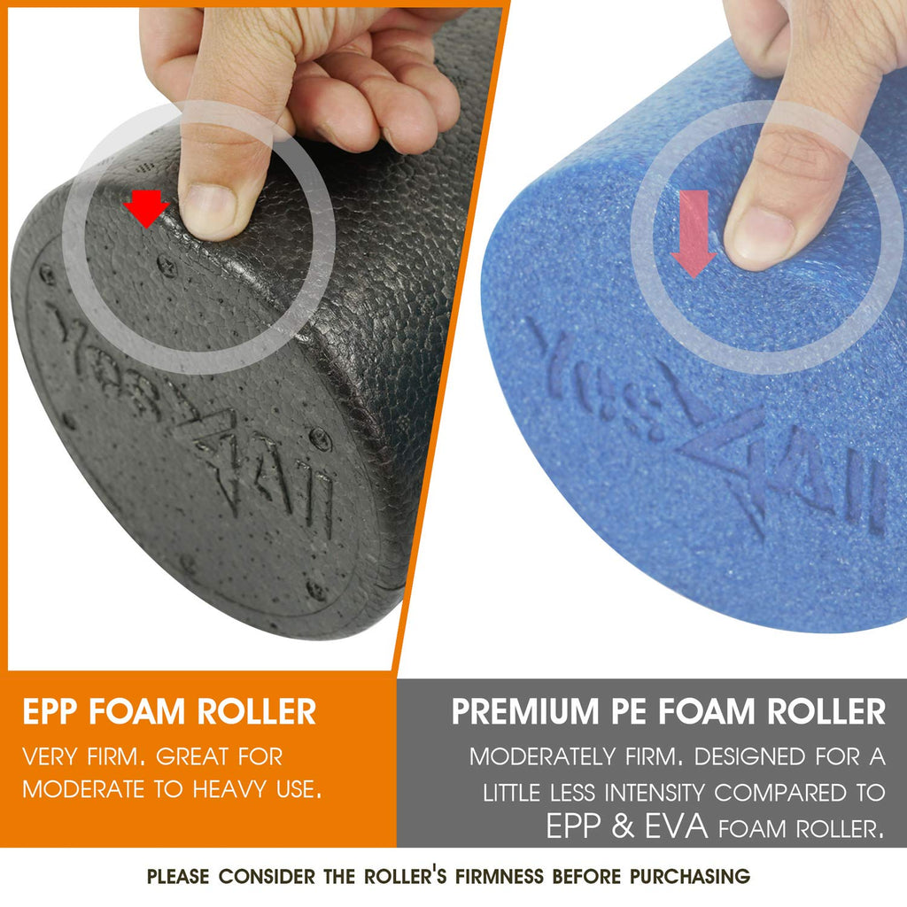 Yes4All EPP Exercise Foam Roller ��� Extra Firm High Density Foam Roller ��� Best for Flexibility and Rehab Exercises (12 inch, Black)
