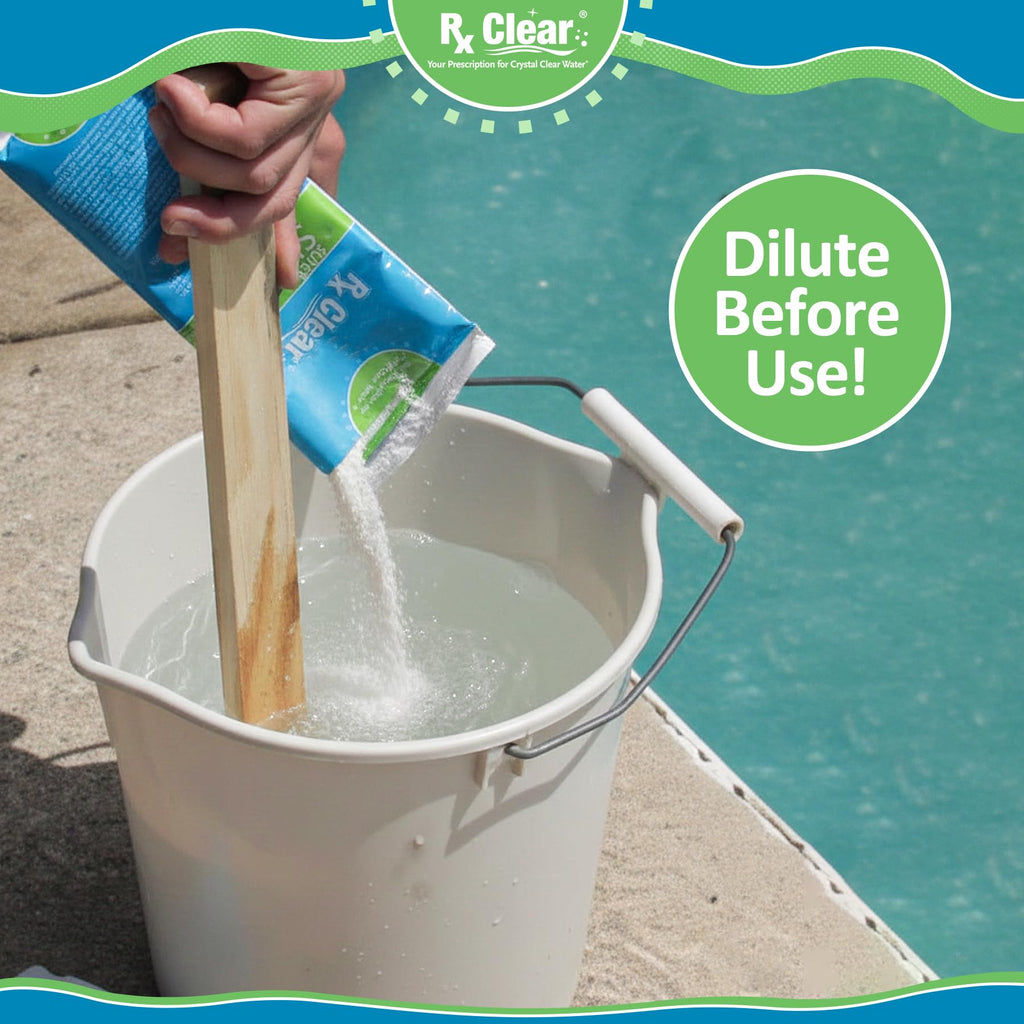 Rx Clear Mega Shock | 73% Calcium Hypochlorite | Kills Algae in Swimming Pools | Works As Pool Sanitizer Clarifier and Algicide | One Pound Bags | 6 Pack