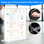 12 Pack Acrylic Sign Holder 8.5 x 11, Double-Sided Clear Sign Holder Plastic Stands for Display, T Shape Acrylic Table Sign Stands for Office Store Restaurants Wedding Party Decoration