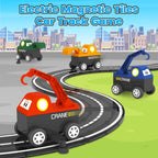 ORZbb Magnetic Tiles Truck Toddler Toys 3 4 5 Year Old Boys Girls, Magnetic Blocks Electric Engineering Vehicle - 2 Car Bases and 4 Car Bodies. Compatible with Traversable on Magnet Roads.
