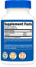 Nutricost Liposomal Glutathione Supplement 60 Capsules, 720 mg Per Serving - Vegan, GMO-Free, 30 Servings