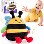 hahaland Musical Tummy Time Bouncing Plush Bee Crawling Toy for 6 Month