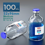 Ks-Tek Sterile Empty Vials with Self Healing Injection Port,with Flip Off Aluminum Cap,Sterile Package (100ml,4)