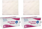 Dynarex Non-Woven Sponges, 4"x4", 200 Count, 2 Pack | 4 Ply | Non-Sterile | Highly-Absorbent | Less Linting