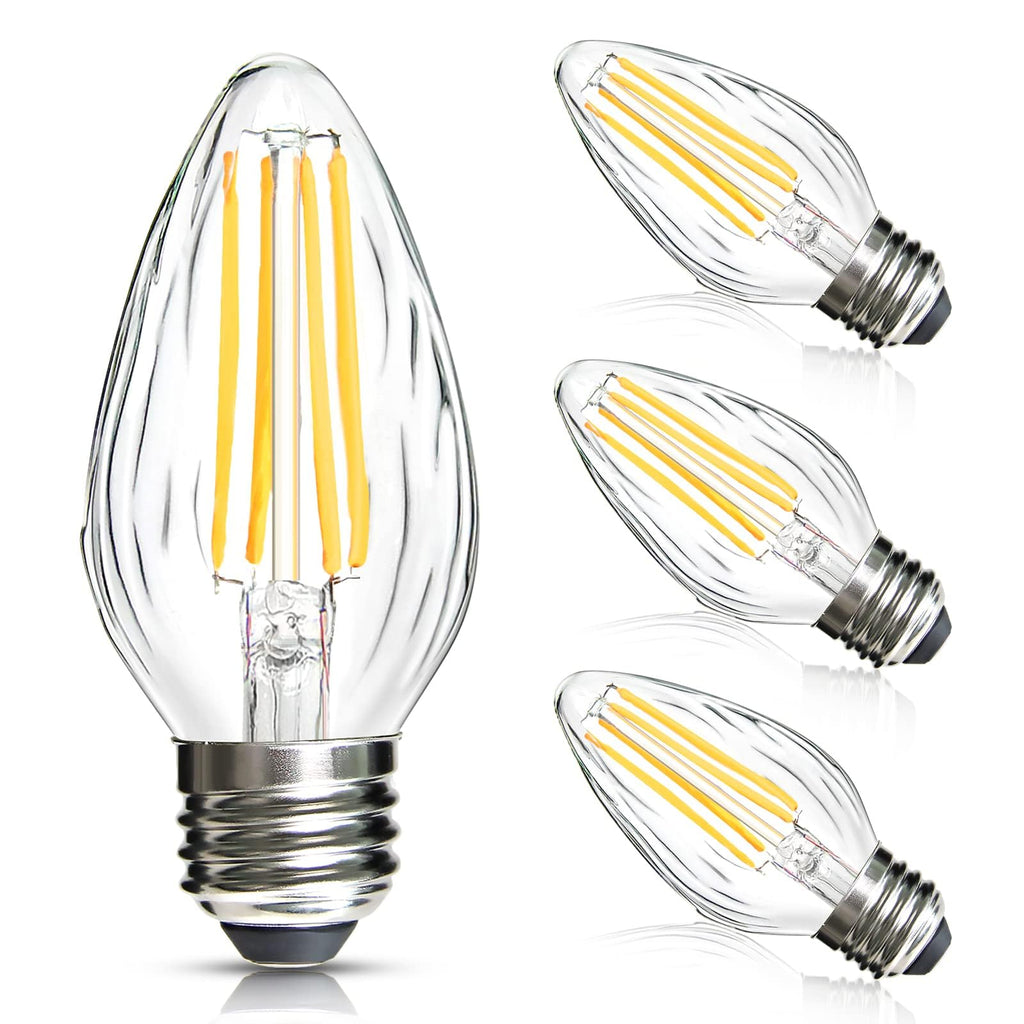 BRIMAX F15 8W Led Porch Light Bulb Outdoor,E26 Medium Base LED Post Bulb 75W-80W Equivalent,Dimmable 2700K Warm White with Wrinkle Glass,for Ceiling Fan and Lantern Lamp,4 Pack