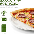 Stock Your Home 9-Inch Paper Plates Uncoated, Everyday Disposable Plates 9" Paper Plate Bulk, White, 1000 Count