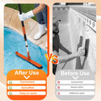 LAANPOLE Pool Brush with Pole, 16FT Heavy Duty Telescopic Pool Pole with 18" Pool Brush, Swimming Pool Scrubber Brush Head for Cleaning Walls, Tiles & Floors