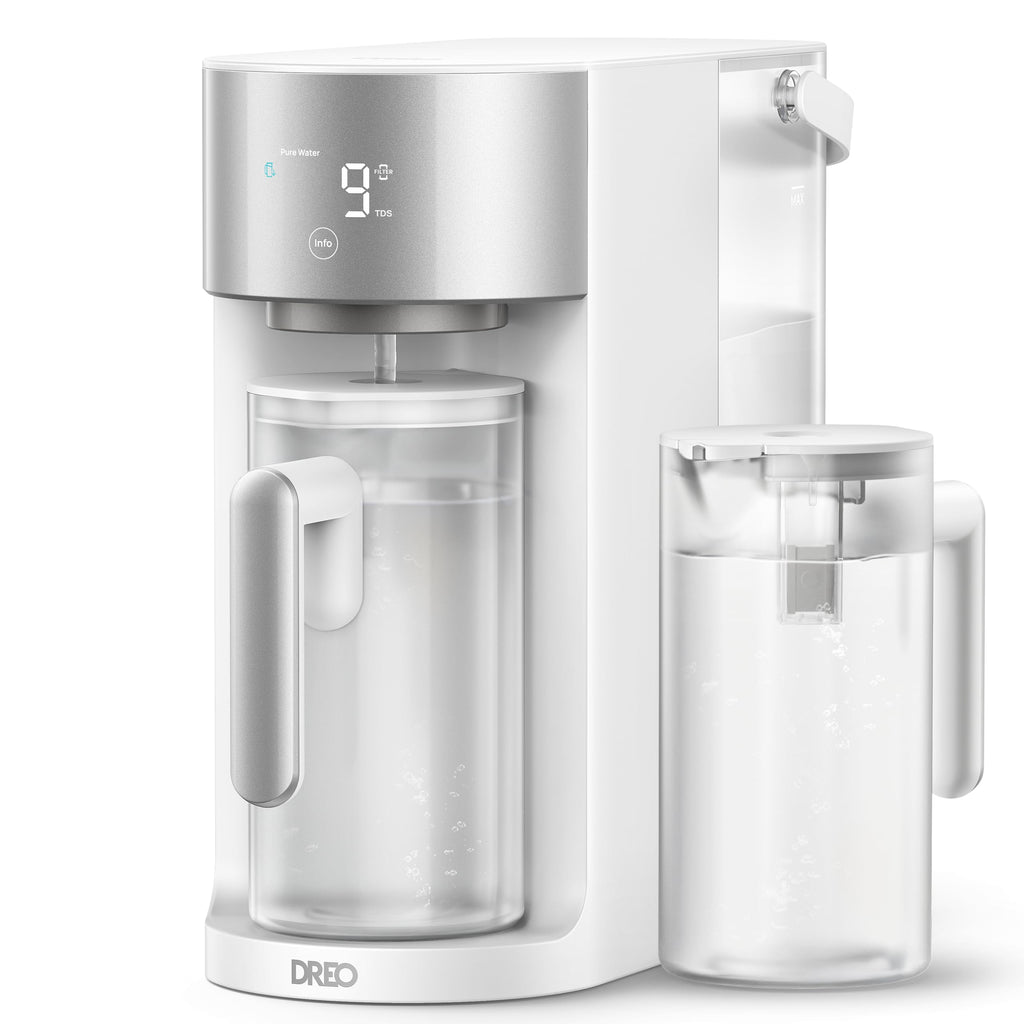 DREO Reverse Osmosis Water Filter Countertop, RO Filtration System, 3:1 Pure to Drain, TDS & Filter Life & 2 Autofill Pitchers, Self-Cleaning Water Purifier, RO Water Filter