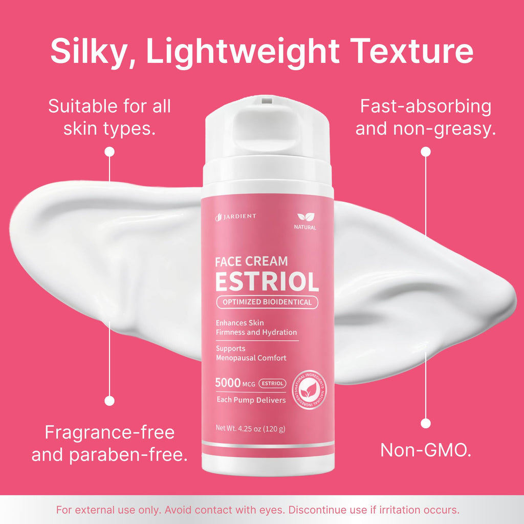 Jardient Estriol Cream Bioidentical for Women: Bioidentical Formula, Daily Moisturizing Cream for Midlife Comfort with Wild Yam - 4.25 Ounce