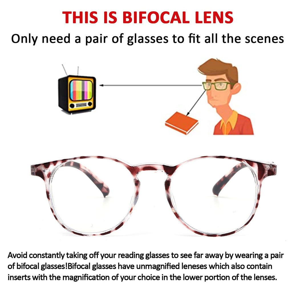 Outray 2 Pair Safety Glasses Clear Impact Resistant Bifocal Reading Glasses Non-Slip Wrap Around