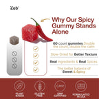 ZAB Spicy Gummies Cubes Ashwagandha 45mg with L-Theanine & Caffeine – Energy, Calm & Mood Support Gummies for Couples – Vegan Yellow Peach Flavor, 60 Count
