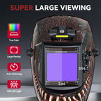 ARCCAPTAIN Large View 3.94" x 3.66" True Color Auto Darkening Welding Helmet with Light, Solar Powered Welding Hood, 4 Arc Sensor Wide Shade 4/5-9/9-13 for Stick MIG TIG Cut, Alien