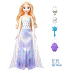 Mattel Disney Frozen Elsa Fashion Doll Set, Spin & Reveal with 11 Surprises Including 5 Accessories, 5 Stickers & Play Scene, Inspired by the Movie