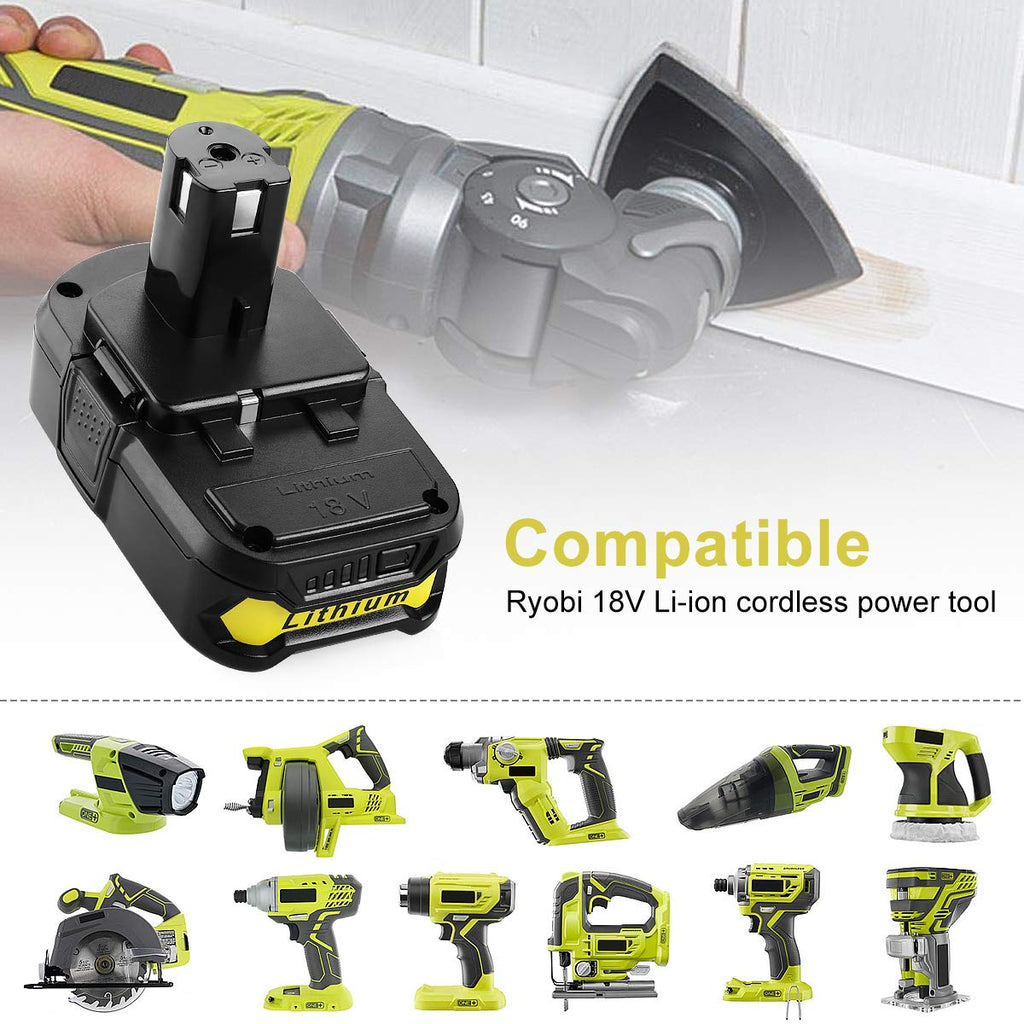Energup 2Pack 18Volt P102 Replace for Ryobi 18V Batteries and Charger Combo 3.5A, for 18 Volt ONE Plus P103 P104 P105 P107 P109 P190 P191 P122 for Ryobi 18v Battery