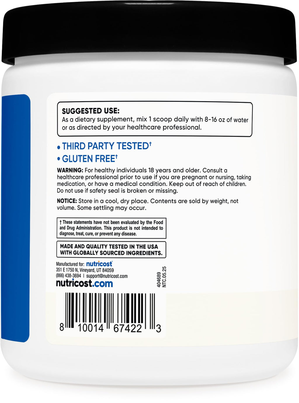 Nutricost EAA Powder 30 Servings (Unflavored) - Essential Amino Acids - Non-GMO, Gluten Free, Vegetarian Friendly