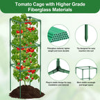 Lezmarket 3 Pack Tomato Cages for Garden, Tomato Trellis for Raised Garden Bed with Plant Clips and Twist Ties for Climbing Plants, 43 inches