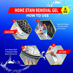 Home Stain Remover Gel – Stubborn Stain Cleaner No Harsh Scrubbing Required, Front Loader Washing Machine Seal Washing Machine Seals, Sinks & Tiles | No-Slip Formula | 8H Penetration | 16.0oz