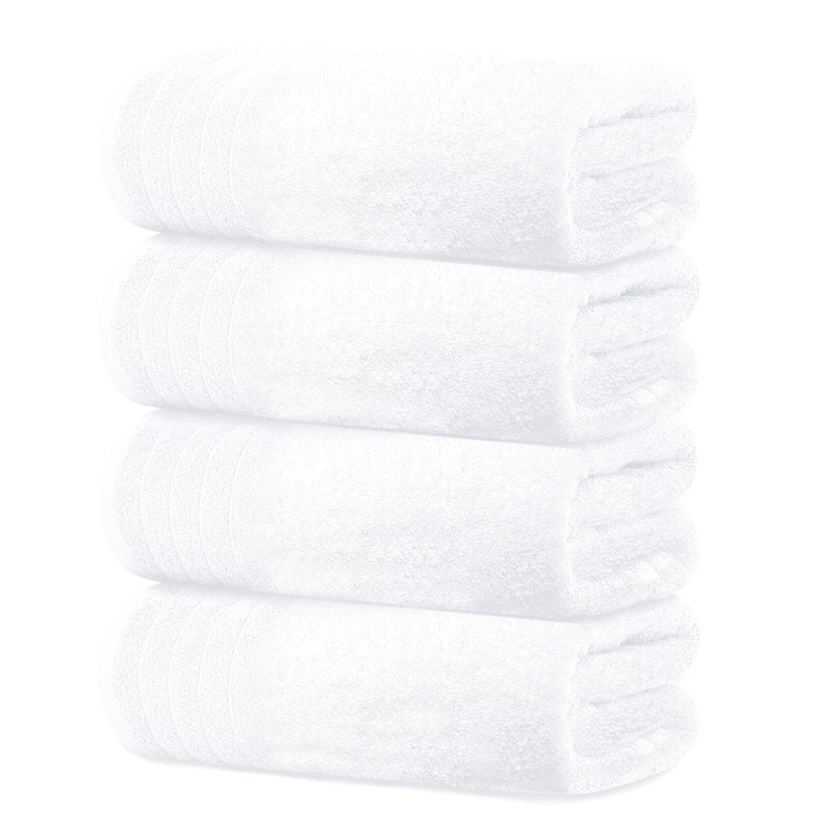 Tens Towels 4 Piece Extra Large Bath Towels 30 x 60 Inches, White