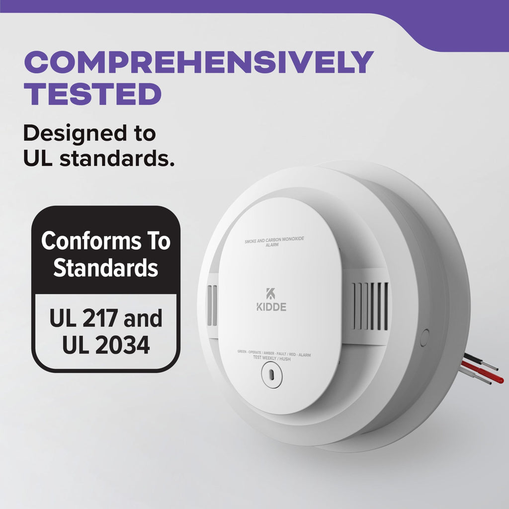 Kidde Smoke and Carbon Monoxide Detector, Hardwired with AA Battery Backup, Voice Alerts, Interconnectable, LED Status Lights, 85 dB Alarm, 5-inches, 30CUAR-V, 1 Pack