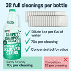 Sunny & Honey Heavy Duty Carpet Cleaner Solution for Machines - Powerful Stain and Surface Odor Eliminator For New and Deep-set Pet Messes - For Rugs, Couches and Upholstery (32fl oz, Spring Mint)