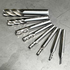 AUTOTOOLHOME 8PCS HSS 4 Flute End Mill Cutter Set, Straight Shank High Speed Steel Milling Bits 1/16" to 1/2" for CNC Router, Milling Machine, Metal, Wood, Plastic