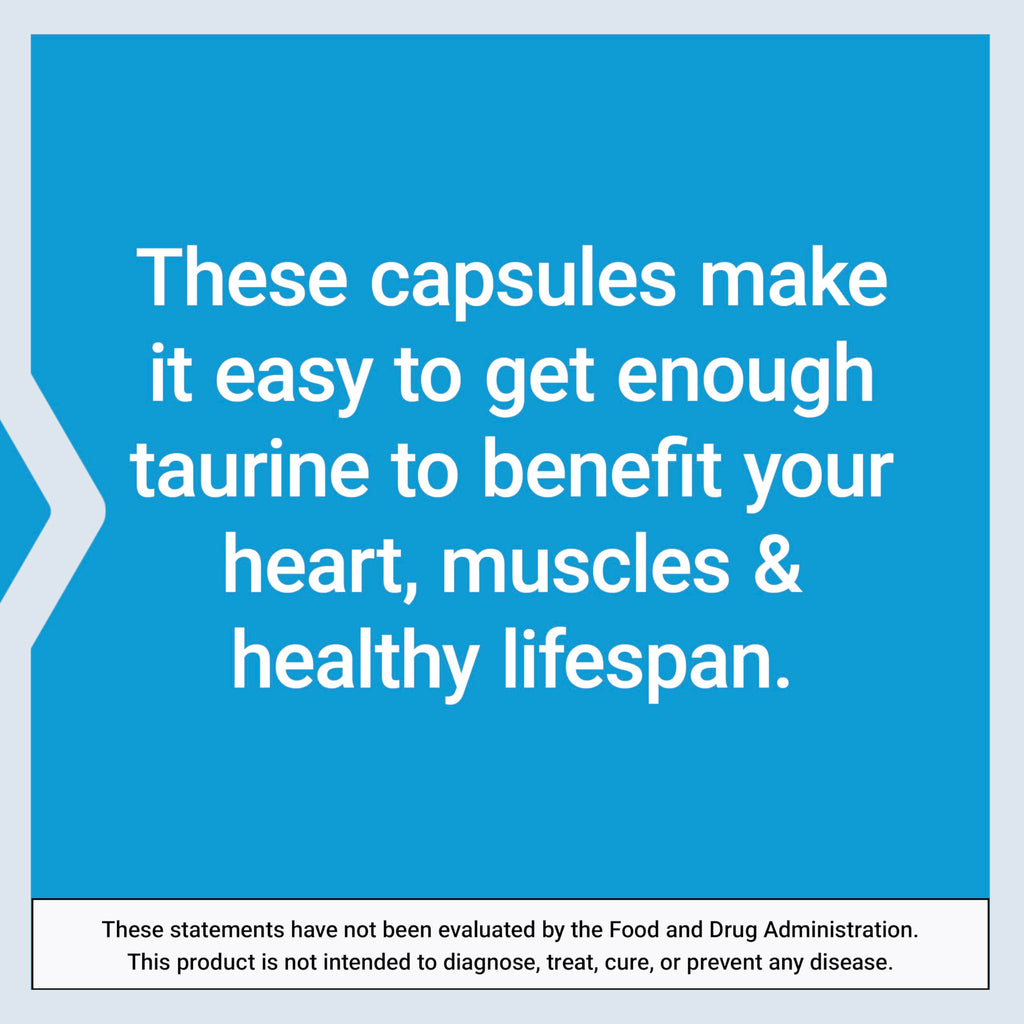 Life Extension Taurine, Pure Taurine Amino Acid Supplement, Heart, Liver and Brain Health, Longevity, Muscle and Exercise, 1000 mg, Non-GMO, Gluten-Free, Vegetarian, 180 Vegetarian Capsules