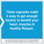 Life Extension Taurine, Pure Taurine Amino Acid Supplement, Heart, Liver and Brain Health, Longevity, Muscle and Exercise, 1000 mg, Non-GMO, Gluten-Free, Vegetarian, 180 Vegetarian Capsules