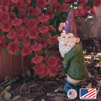 BELLA HAUS DESIGN Gnome Statue - 10.3" Tall Polyresin - Willy The Peeing Garden Gnome for Lawn Ornaments, Indoor or Outdoor Decorations - Red and Green Funny Gnomes