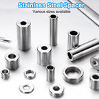 uxcell 5 Pcs Stainless Steel Spacer 5/16" Bore x 1/2" OD x 2" Length Screw Bushing Plain Finish Round Metal Spacer for 5/16" Screws Bolts and Rods