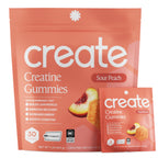 Create Creatine Gummies for Men & Women – NSF Certified, Made with Creapure Creatine Monohydrate, Great Tasting, Anti-Melting Formula, 30ct Standup Pouch, 90 Gummies (Sour Peach)