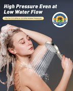 FASDUNT Shower Head with Handheld, High Pressure Handheld Shower Head with 80" Extra Long Stainless Steel Hose & Adjustable Bracket, Showerhead with ON/OFF Switch for Pets Bath, Brushed Nickel