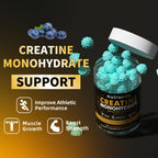 Nutravita NSF Certified Creatine Gummy - Creatine Monohydrate Gummies for Men & Women-5g of Creatine Monohydrate per Serving - Sugar Free,Vegan, Blueberry Flavor, 120 Count