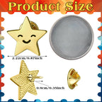 Lyrow 25/50/100/150/301 Pcs Gold Star Pins Bulk