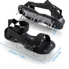 rosgel Lawn Aerator Shoes Pre-Assembled - 26 Heavy Duty Steel Spikes (2.4"), Stainless Steel Base Plate, Adjustable Metal Buckle Straps - Walk Behind Grass Aerator Sandals for Yard Lawn Care