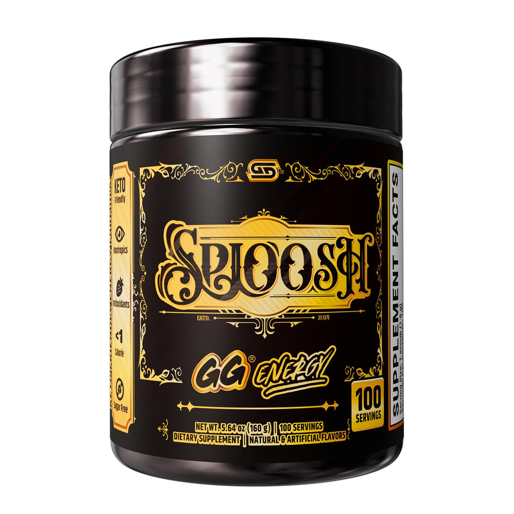 Gamer Supps GG Energy - Sploosh by CottontailVA (100 Servings) - Keto Friendly Gaming Energy and Nootropic Blend, Sugar Free + Caffeine + Vitamins + Immune Support, Powder Drink