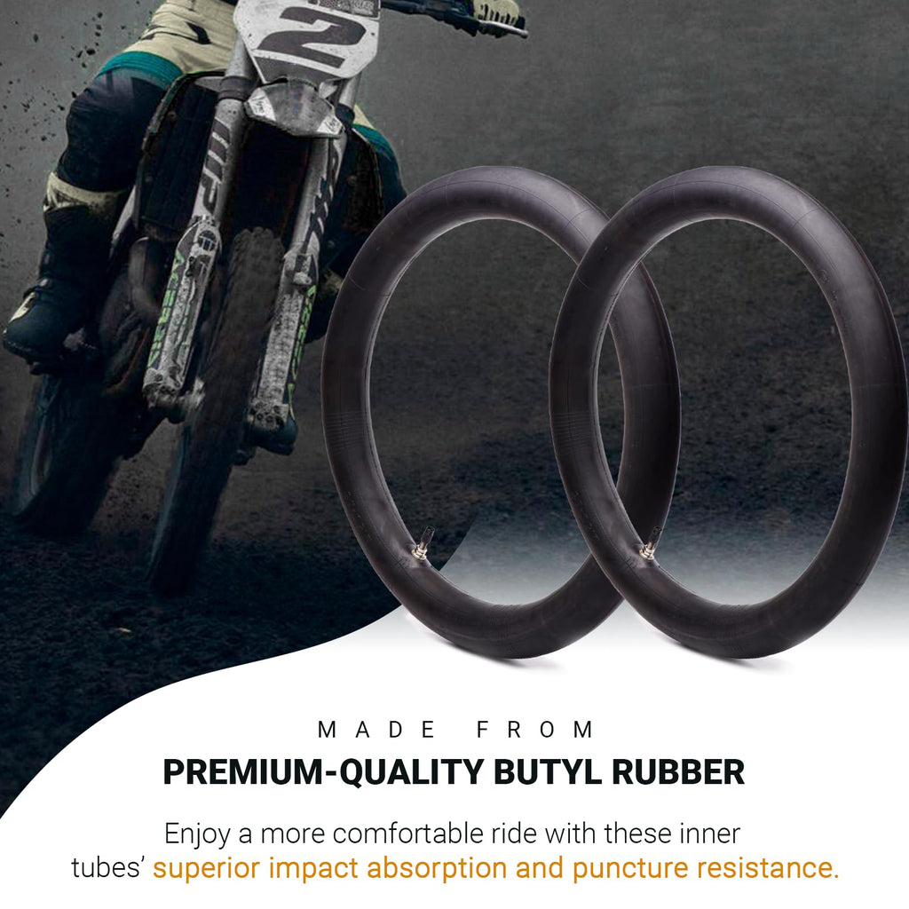(2-Pack) 2.50/2.75-17”（70/100-17） Motorcycle Inner Tubes - Compatible with Honda, Coolster, TaoTao, 110cc, 125cc, and 140cc, Dirt Bikes, Moped, and Scooters and More