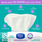 Nice 'N Clean SecureFLUSH Flushable Wet Wipes (42 Count - 6 Packs) | Moist Toilet Tissue with Moisturizing Aloe & Vitamin E | 0% Alcohol Formula for Sensitive Skin | Butt Wipes for Adults
