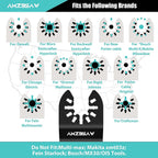 AMZBSAW 16 PCS Titanium Oscillating Saw Blades Metal Cutting, Multitool Blades for Soft Metal Nails Hard Material and Wood Plastic, Multi Tool Blades Kits Fit Dewalt Ryobi Bosch Milwaukee