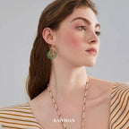 Boho Vintage Rope Handwoven Teardrop Dangle Earrings for Women Dangling,Handmade Bronze Carving Green Braided Handcrafted Drop Summer Ethnic Thread Filigree Statement Earings, Indian Long Earrings,fashion Accessories Dainty Jewelry Gifts.