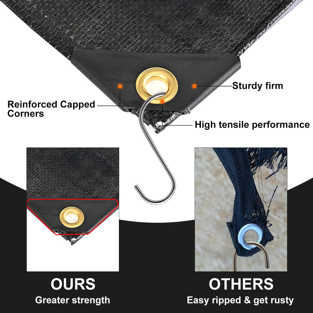 Patiobay Tarp 10x20 Feet, 8 Mil Large Waterproof Tarps Heavy Duty with Grommets Every 23.6", Thick Plastic Tarp, UV Resistant Tear&Fade Resistant, Reinforced Edges for Outdoor Pool Camp Tent