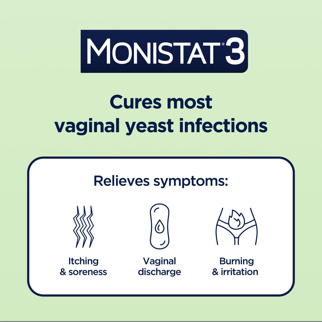 Monistat 3-Day Yeast Infection Treatment, Miconazole Ovule Inserts + Cream
