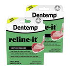 Dentemp Denture Reline Kit Value Pack - Advanced Formula Reline It Denture Reliner - Denture Kit to Refit and Tighten Dentures for Both Upper & Lower Denture (2 Pack (6 Relines))