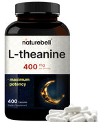 NatureBell L-Theanine Supplement - 400 Capsules - 400mg Max Potency Amino Acid Support - for Relaxation, Calm, and Focus - Non-Drowsy Free-Form Formula*