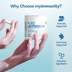 Lactoferrin 300mg Delayed Release Capsules - MyImmunity Premium Immune Support Supplement with Iron Absorption - Freeze Dried, Non-GMO, Gluten Free, Vegetarian - 60 Count (2 Month Supply)