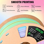 OVV3D Rainbow PLA Filament 1.75mm, Pastel Filament Multicolor Matte PLA 1kg