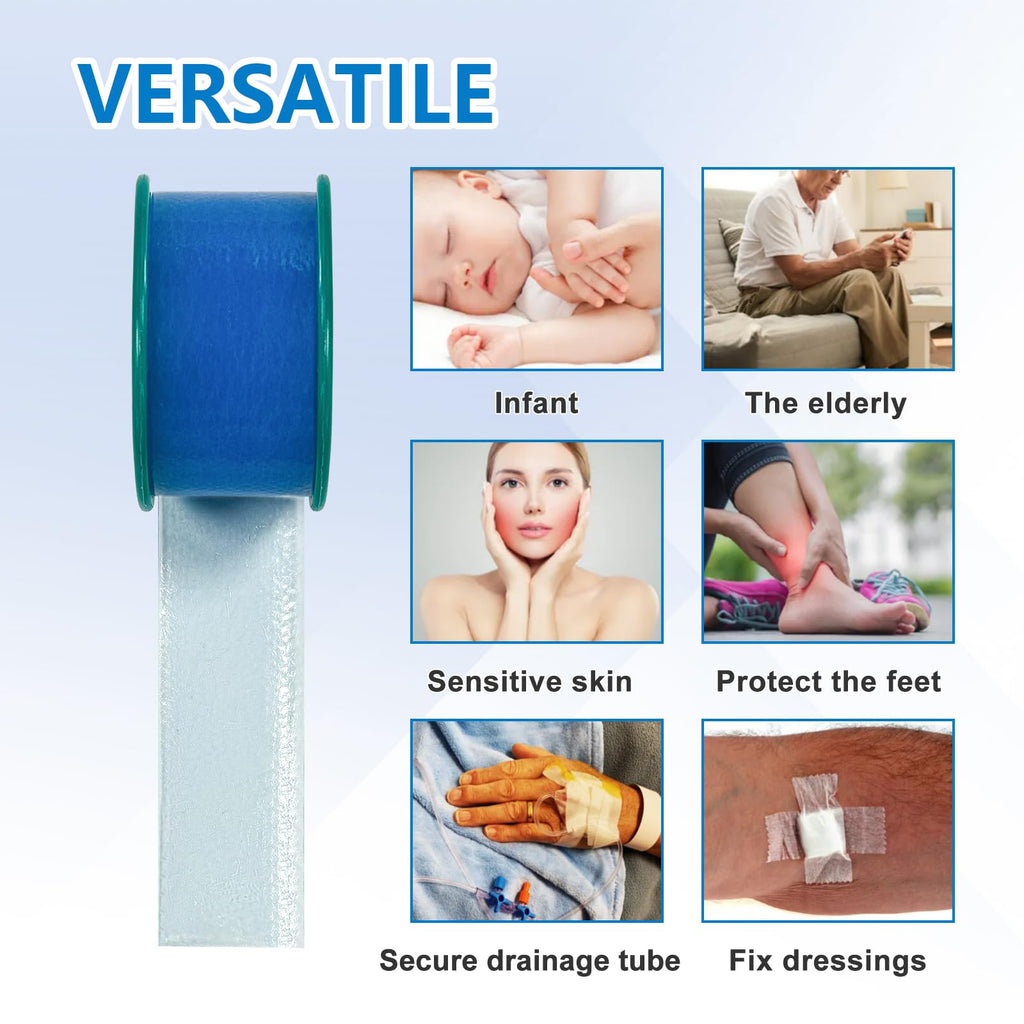 Ceeport Silicone Tape 1 Roll Medical Waterproof for Sensitive Skin, Pre-Cut