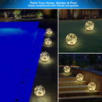 LENONE Floating Pool Lights Solar Powered, 6.5 Inch Warm White Light Up Solar Pool Lights That Float, Updated Waterproof Floating Pool Balls for Patio Party Decor(2 Piece)