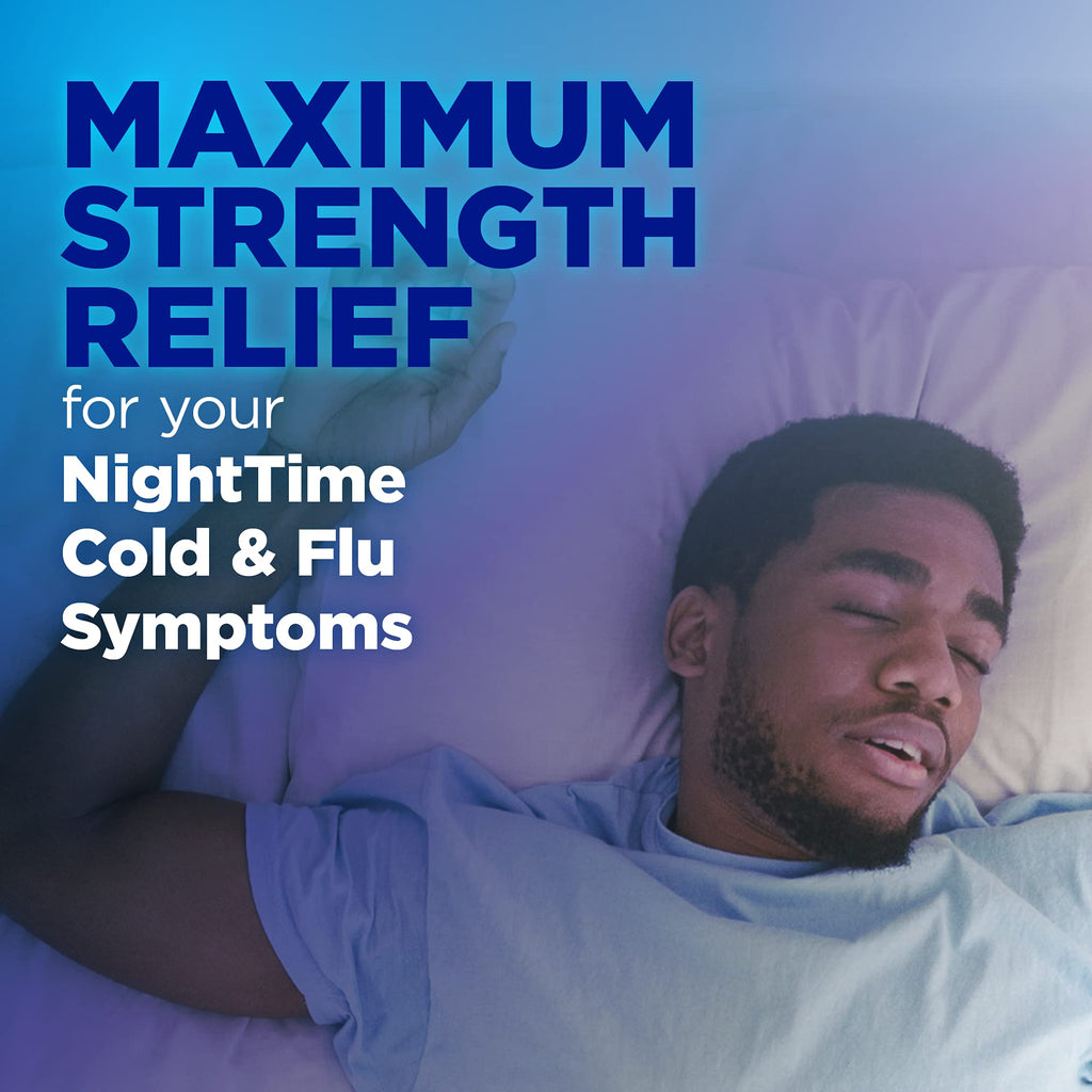Amazon Basic Care Nighttime Cold & Flu Relief Syrup, Cherry, 8 fl oz (1-Pack)